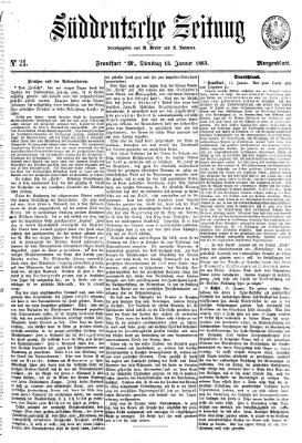 Süddeutsche Zeitung Dienstag 13. Januar 1863