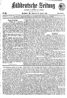 Süddeutsche Zeitung Mittwoch 28. Januar 1863