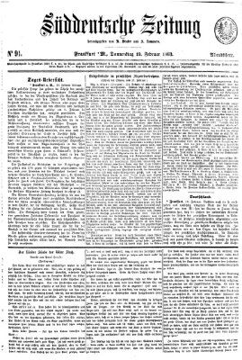 Süddeutsche Zeitung Donnerstag 19. Februar 1863
