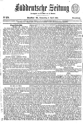 Süddeutsche Zeitung Donnerstag 9. April 1863