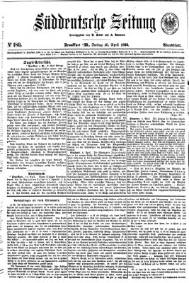 Süddeutsche Zeitung Freitag 10. April 1863