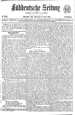 Süddeutsche Zeitung Mittwoch 29. April 1863