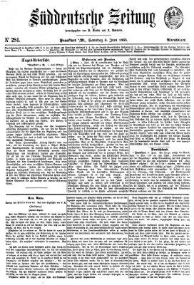 Süddeutsche Zeitung Samstag 6. Juni 1863