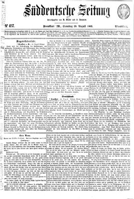 Süddeutsche Zeitung Samstag 29. August 1863