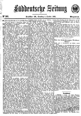 Süddeutsche Zeitung Samstag 3. Oktober 1863