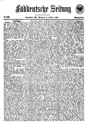 Süddeutsche Zeitung Mittwoch 14. Oktober 1863