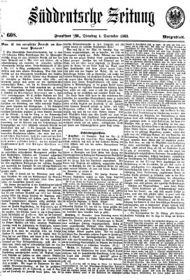 Süddeutsche Zeitung Dienstag 1. Dezember 1863