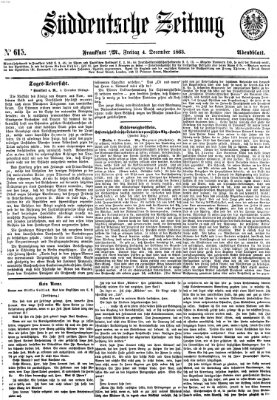 Süddeutsche Zeitung Freitag 4. Dezember 1863