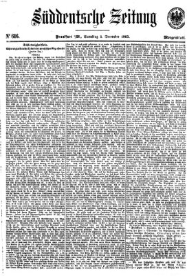 Süddeutsche Zeitung Samstag 5. Dezember 1863