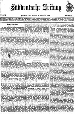 Süddeutsche Zeitung Montag 7. Dezember 1863
