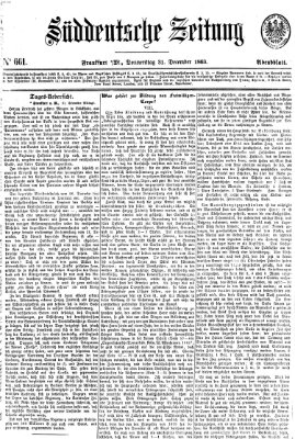 Süddeutsche Zeitung Donnerstag 31. Dezember 1863
