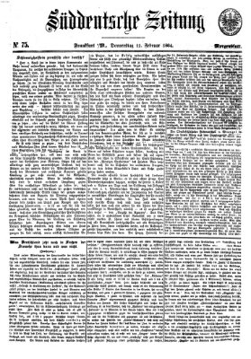 Süddeutsche Zeitung Donnerstag 11. Februar 1864