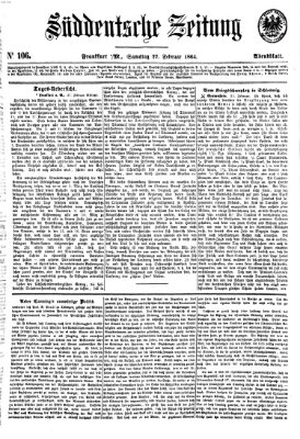 Süddeutsche Zeitung Samstag 27. Februar 1864