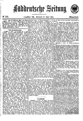 Süddeutsche Zeitung Mittwoch 27. April 1864