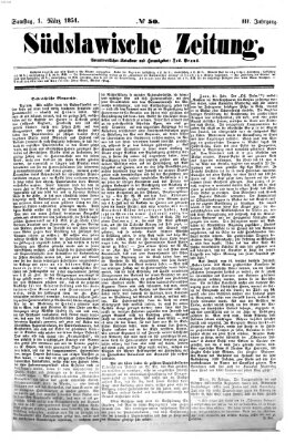 Südslawische Zeitung Samstag 1. März 1851