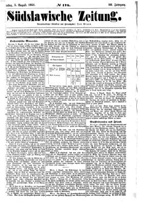 Südslawische Zeitung Dienstag 5. August 1851