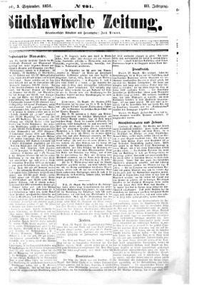 Südslawische Zeitung Mittwoch 3. September 1851