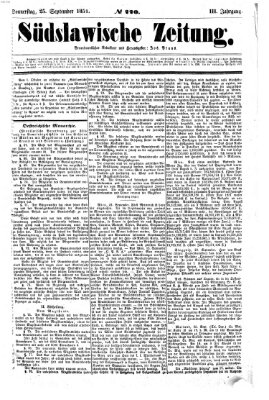 Südslawische Zeitung Donnerstag 25. September 1851