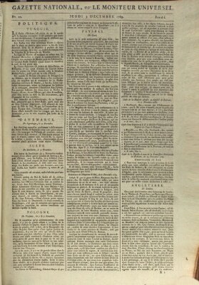 Gazette nationale, ou le moniteur universel (Le moniteur universel) Donnerstag 3. Dezember 1789