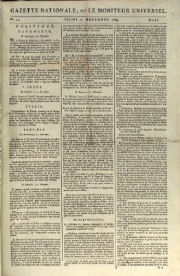 Gazette nationale, ou le moniteur universel (Le moniteur universel) Donnerstag 17. Dezember 1789