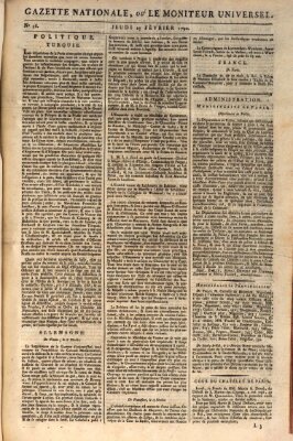 Gazette nationale, ou le moniteur universel (Le moniteur universel) Donnerstag 25. Februar 1790