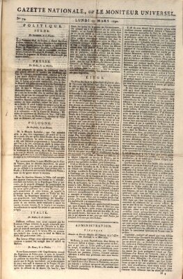 Gazette nationale, ou le moniteur universel (Le moniteur universel) Montag 15. März 1790