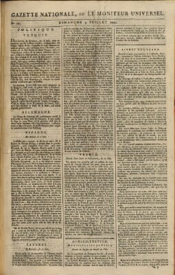Gazette nationale, ou le moniteur universel (Le moniteur universel) Sonntag 4. Juli 1790