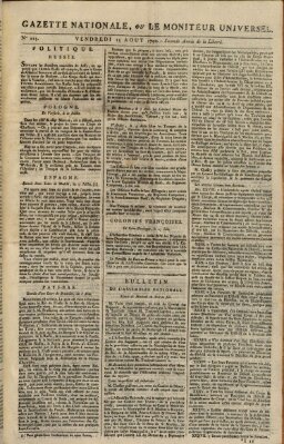 Gazette nationale, ou le moniteur universel (Le moniteur universel) Freitag 13. August 1790