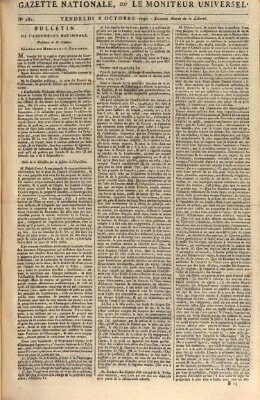 Gazette nationale, ou le moniteur universel (Le moniteur universel) Freitag 8. Oktober 1790