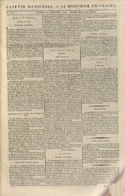 Gazette nationale, ou le moniteur universel (Le moniteur universel) Montag 17. Januar 1791