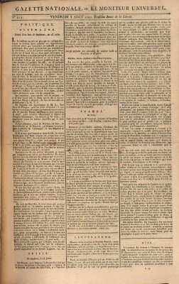 Gazette nationale, ou le moniteur universel (Le moniteur universel) Freitag 5. August 1791