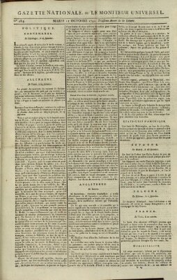 Gazette nationale, ou le moniteur universel (Le moniteur universel) Dienstag 11. Oktober 1791