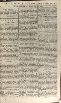 Gazette nationale, ou le moniteur universel (Le moniteur universel) Dienstag 3. Januar 1792