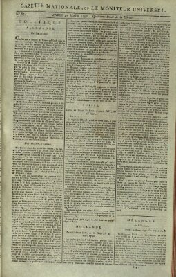 Gazette nationale, ou le moniteur universel (Le moniteur universel) Dienstag 27. März 1792
