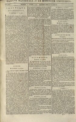 Gazette nationale, ou le moniteur universel (Le moniteur universel) Dienstag 17. April 1792