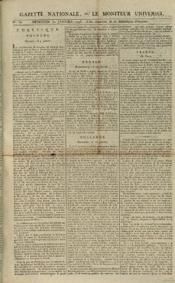Gazette nationale, ou le moniteur universel (Le moniteur universel) Mittwoch 30. Januar 1793