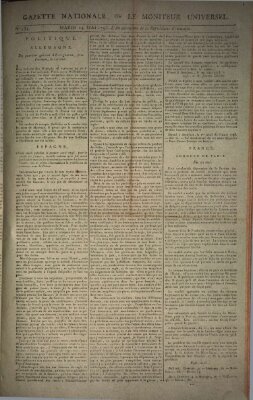 Gazette nationale, ou le moniteur universel (Le moniteur universel) Dienstag 14. Mai 1793