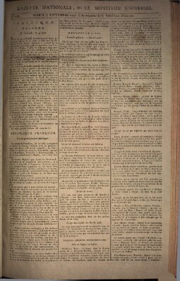 Gazette nationale, ou le moniteur universel (Le moniteur universel) Dienstag 3. September 1793