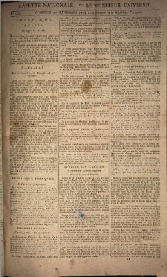 Gazette nationale, ou le moniteur universel (Le moniteur universel) Freitag 20. September 1793