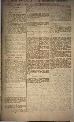 Gazette nationale, ou le moniteur universel (Le moniteur universel) Sonntag 20. Oktober 1793