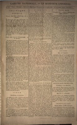 Gazette nationale, ou le moniteur universel (Le moniteur universel) Samstag 23. November 1793