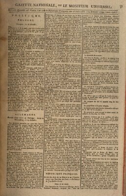 Gazette nationale, ou le moniteur universel (Le moniteur universel) Dienstag 14. Januar 1794