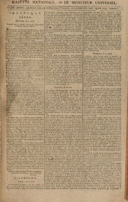 Gazette nationale, ou le moniteur universel (Le moniteur universel) Mittwoch 14. Mai 1794