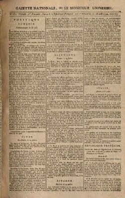 Gazette nationale, ou le moniteur universel (Le moniteur universel) Montag 18. August 1794