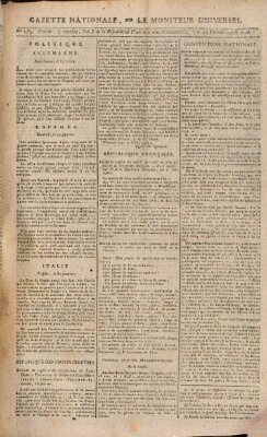 Gazette nationale, ou le moniteur universel (Le moniteur universel) Freitag 27. Februar 1795