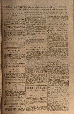Gazette nationale, ou le moniteur universel (Le moniteur universel) Sonntag 24. Januar 1796