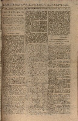 Gazette nationale, ou le moniteur universel (Le moniteur universel) Donnerstag 25. Februar 1796