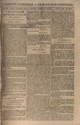 Gazette nationale, ou le moniteur universel (Le moniteur universel) Samstag 26. März 1796