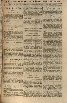 Gazette nationale, ou le moniteur universel (Le moniteur universel) Donnerstag 5. Mai 1796