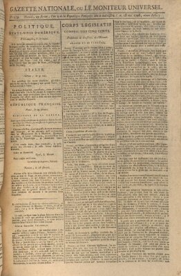 Gazette nationale, ou le moniteur universel (Le moniteur universel) Mittwoch 18. Mai 1796